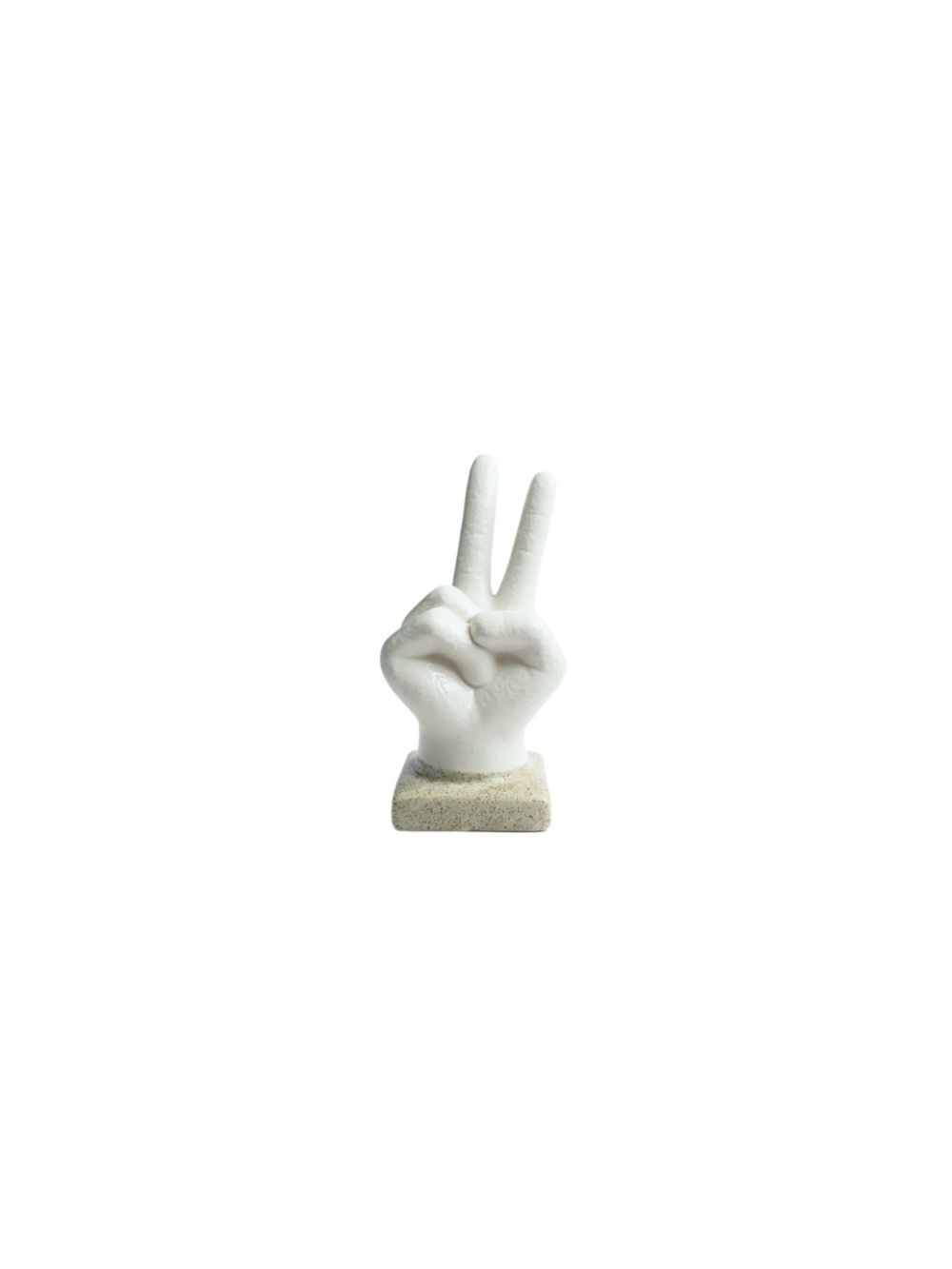 Mainstays White Ceramic Peace Sign Hand Figurine